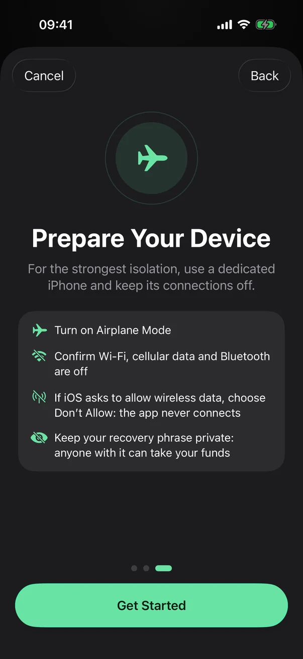 BitTool Signer guide for preparing an offline device