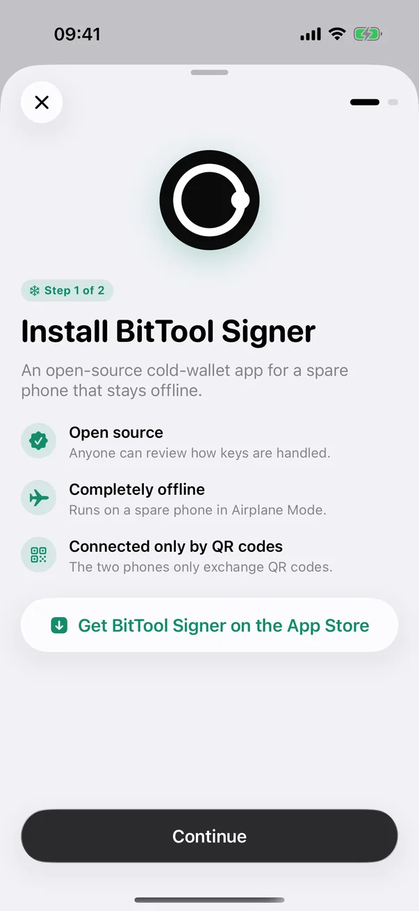 Pairing BitTool Wallet with BitTool Signer